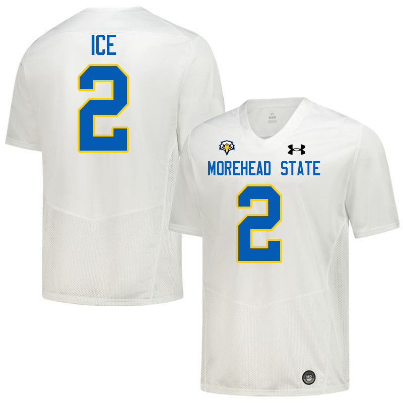 Morehead State Eagles #2 Anthony Ice College Football Jerseys,Uniforms-White